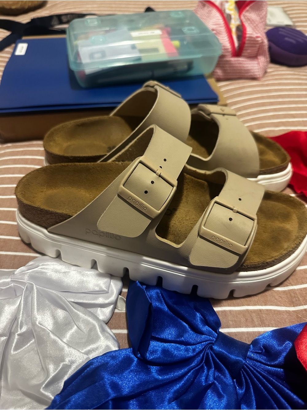 Womens Papillio by Birkenstock® Arizona Chunky Slide Sandal - Warm Sand - Picture 2 of 5